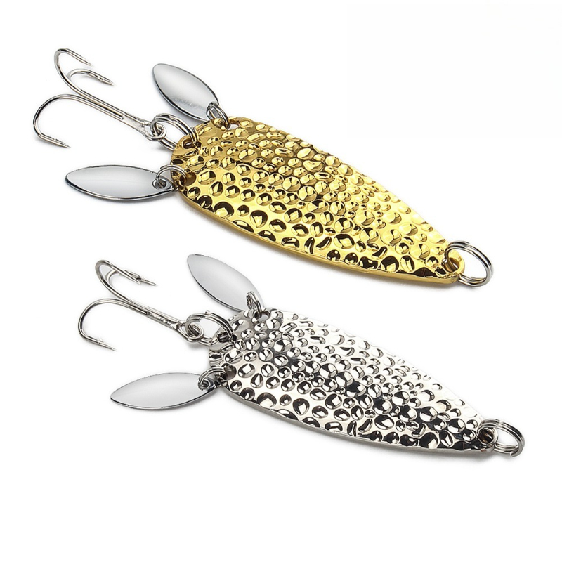 Fishing Lure Spoon - 1Pcs Metal Spoon Spinnerbait Double Rotating