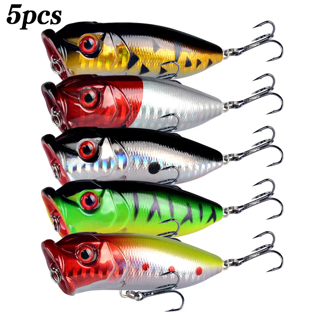 5Pcs Popper Fishing Lures 3d E - Fishing Lure Popper ulasan dan harga
