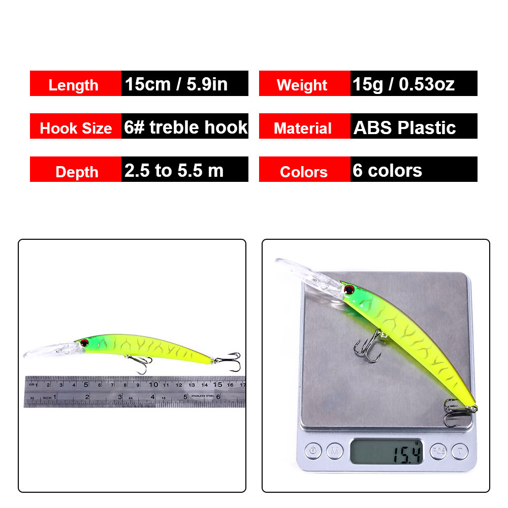 1PCS 15cm 15g  Deep Diving Jer - Fishing Lure Swimbait ulasan dan harga
