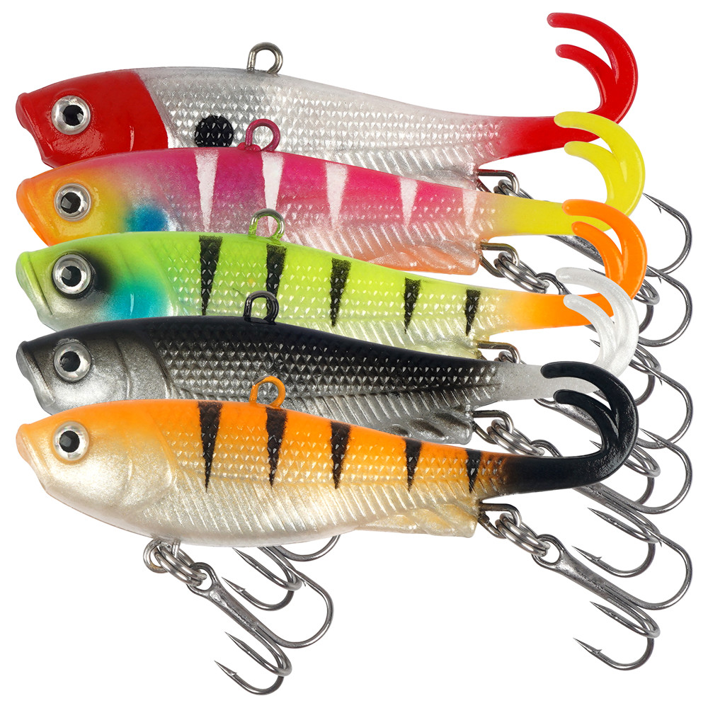 5Pcs Pre-Rigged Jig Head Wobbl - Fishing Lure Swimbait ulasan dan harga