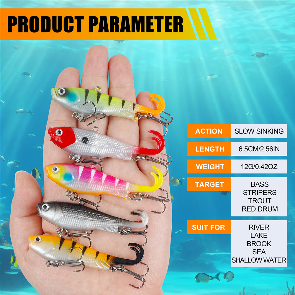 5Pcs Pre-Rigged Jig Head Wobbl - Fishing Lure Swimbait ulasan dan harga